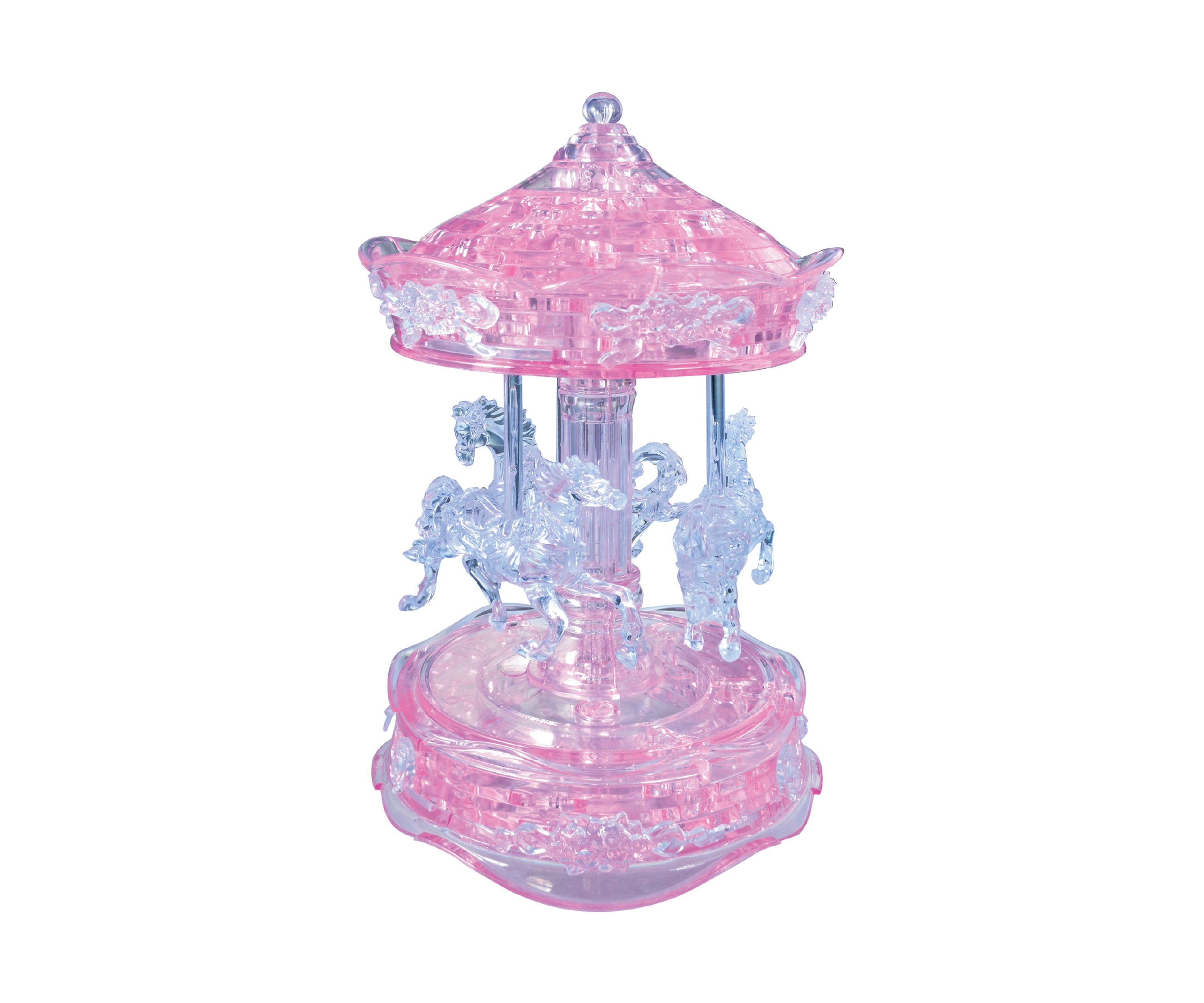 3D Crystal Puzzle - Carousel (Pink): 83 Pieces 