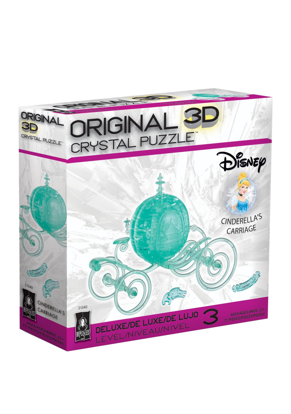 71 Piece Disney Cinderellas Carriage 3D Crystal Puzzle