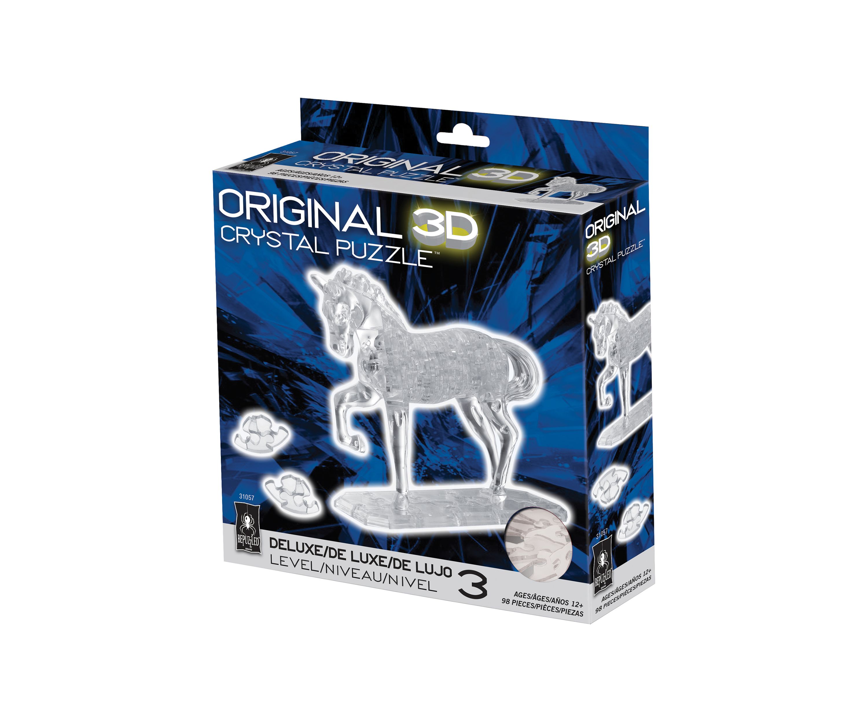 3D Crystal Puzzle - Horse (White): 98 Pieces