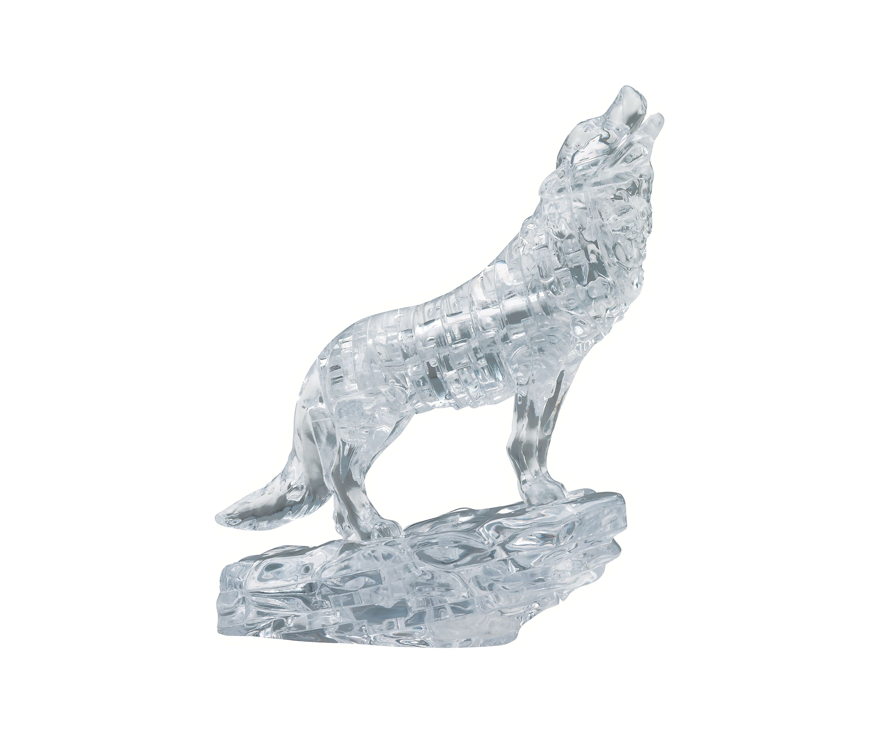 3D Crystal Puzzle - Wolf (Clear): 38 Pcs