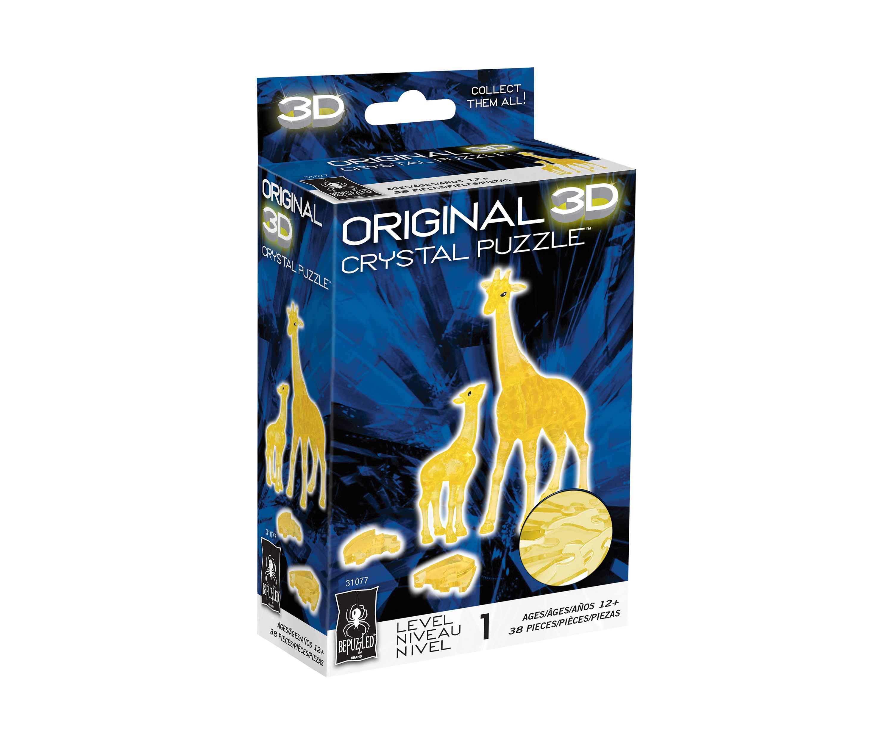 3D Crystal Puzzle - Giraffe and Baby: 38 Pcs
