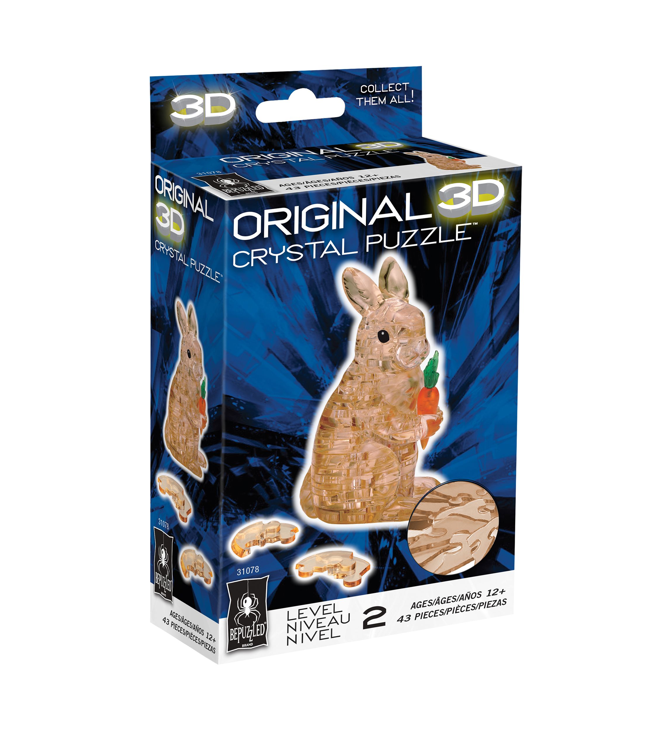 3D Crystal Puzzle - Rabbit: 43 Pcs