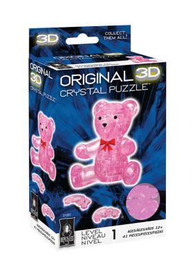 3D Crystal Puzzle - Teddy Bear (Pink): 41 Pcs