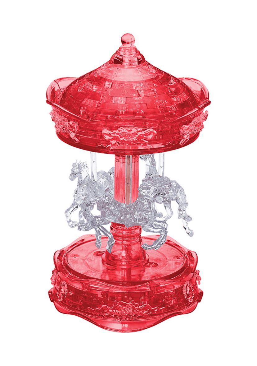 3D Crystal Puzzle - Carousel (White/Red): 83 Pieces