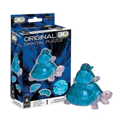 3D Crystal Puzzle - Turtles (Blue): 37 Pcs