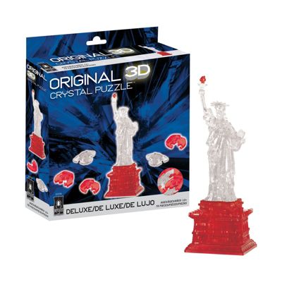 3D Crystal Puzzle - Statue of Liberty (Clear/Red): 78 Pcs