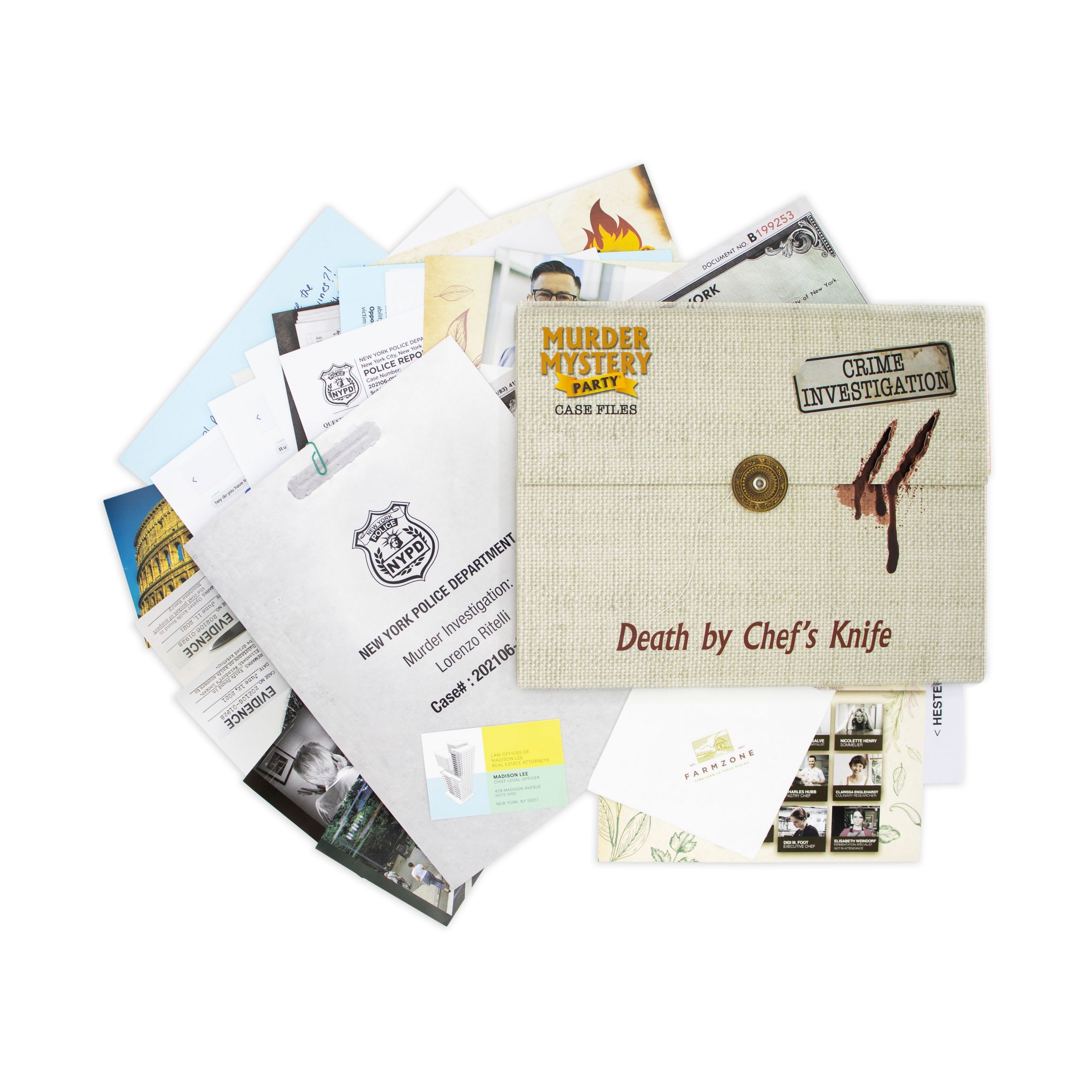 Murder Mystery Party Case Files: Death By Chefs Knife