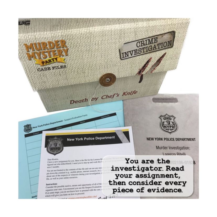 Murder Mystery Party Case Files: Death By Chefs Knife
