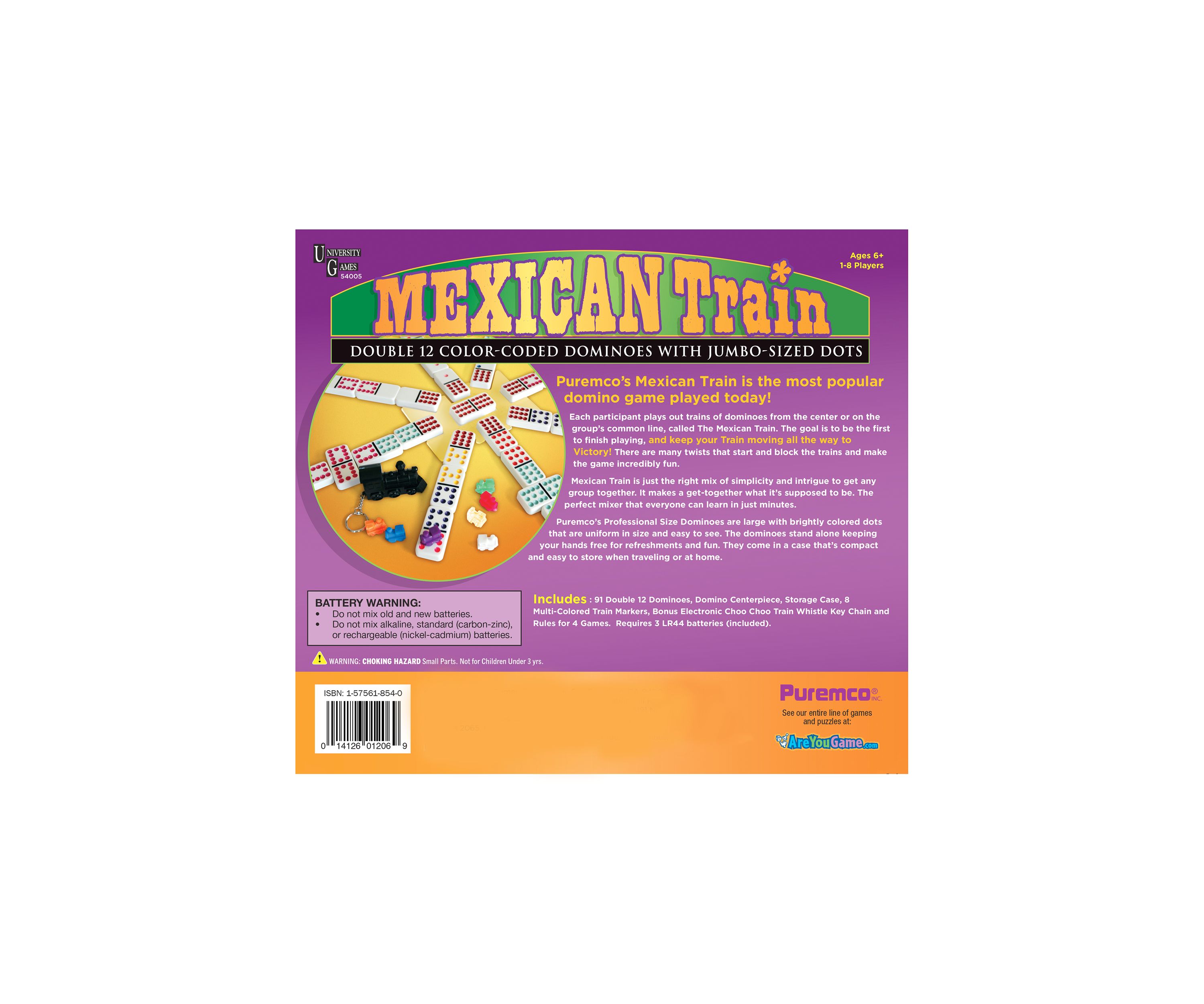 Mexican Train Double 12 Color Dot Dominoes - Professional Size