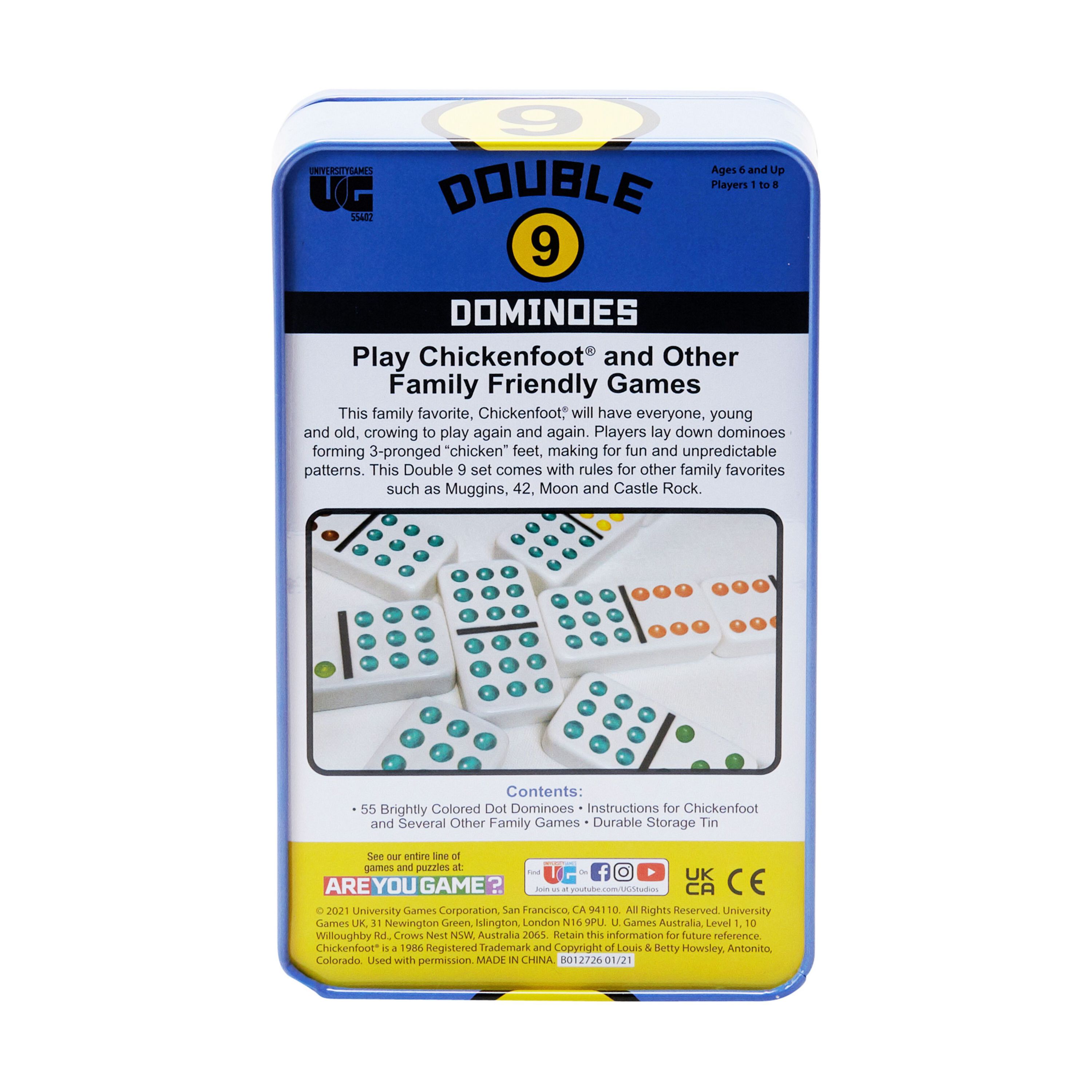 Double 9 Chickenfoot Dominoes