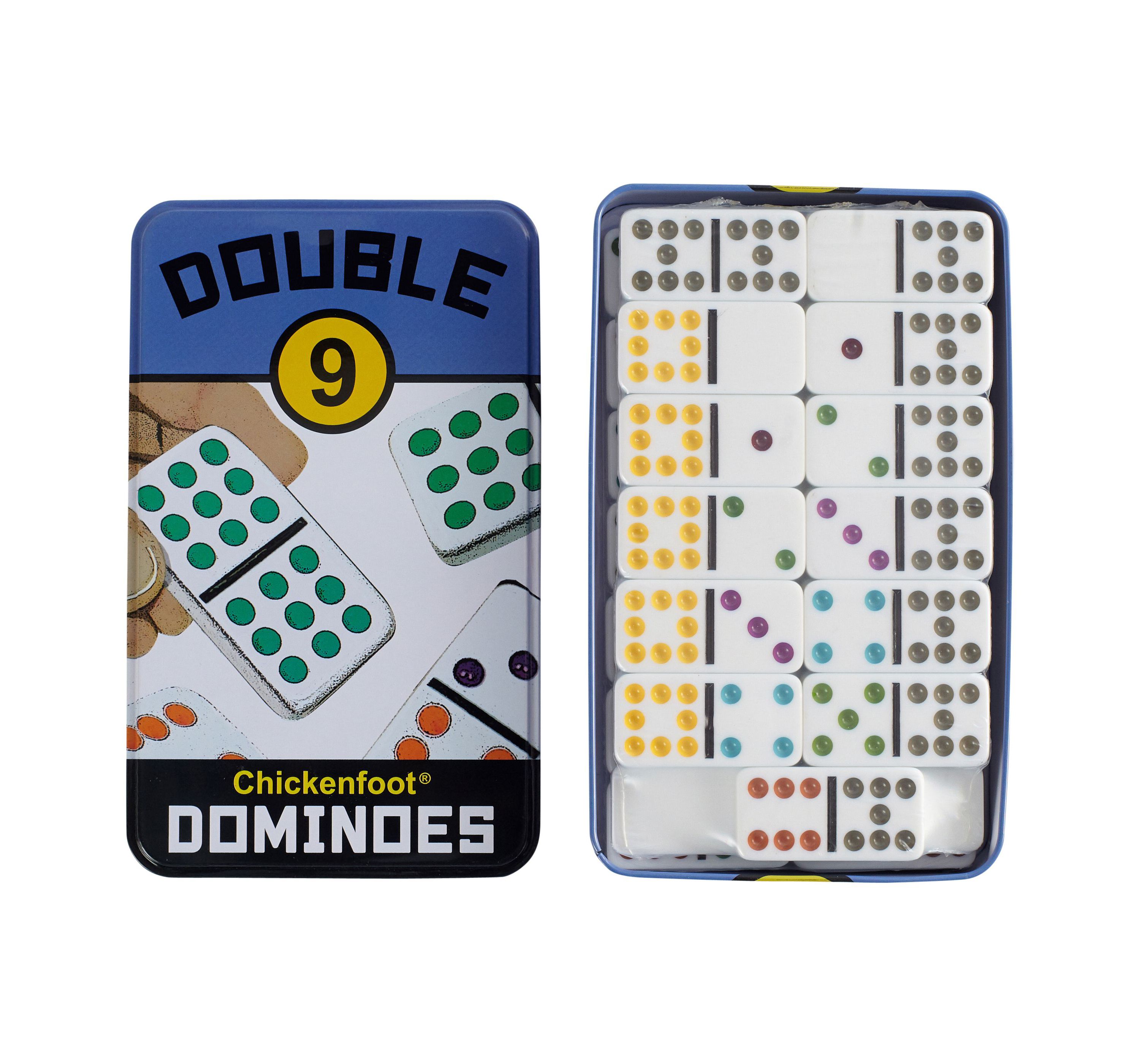 Double 9 Chickenfoot Dominoes
