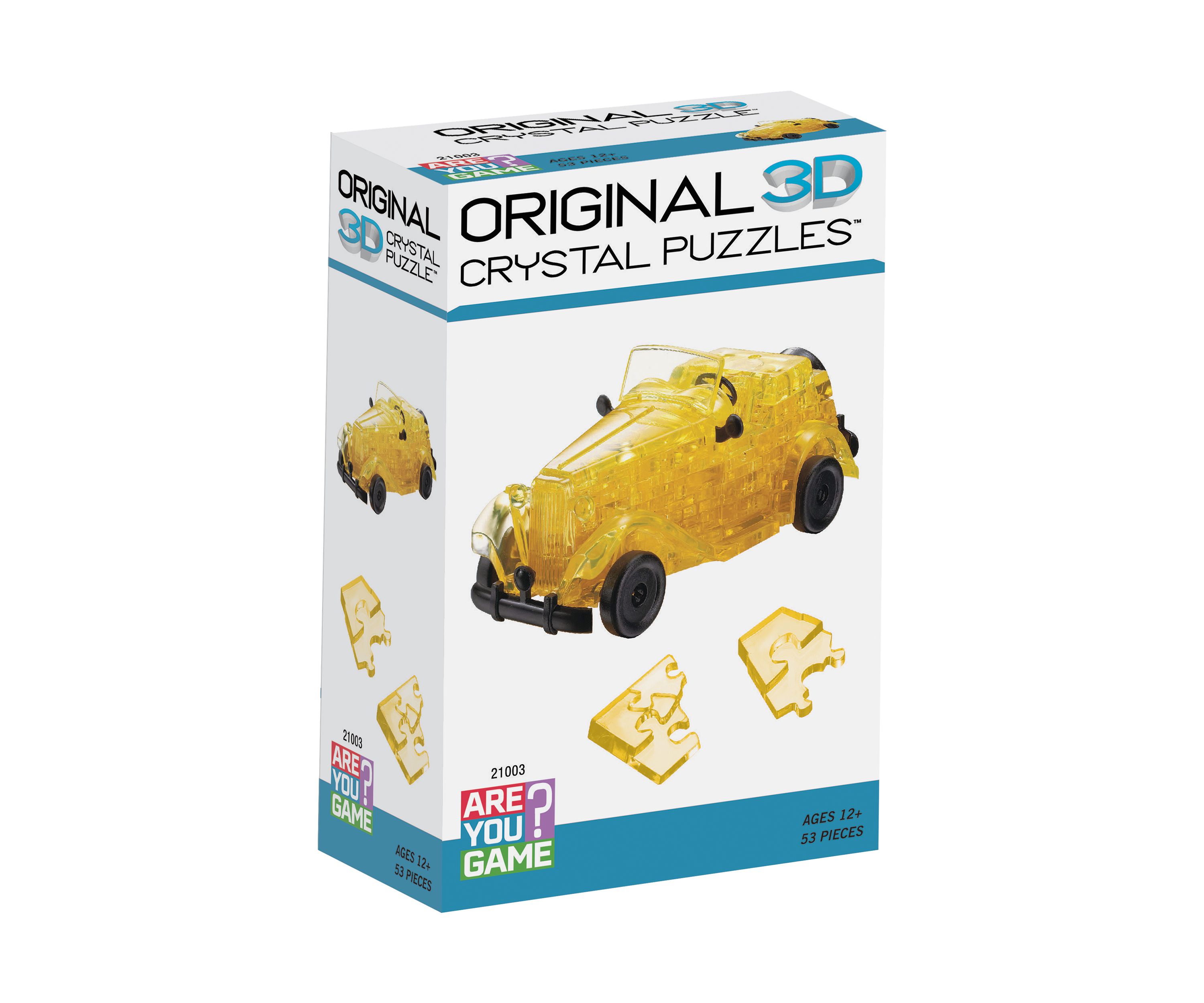 3D Crystal Puzzle - Classic Car (Yellow): 53 Pcs