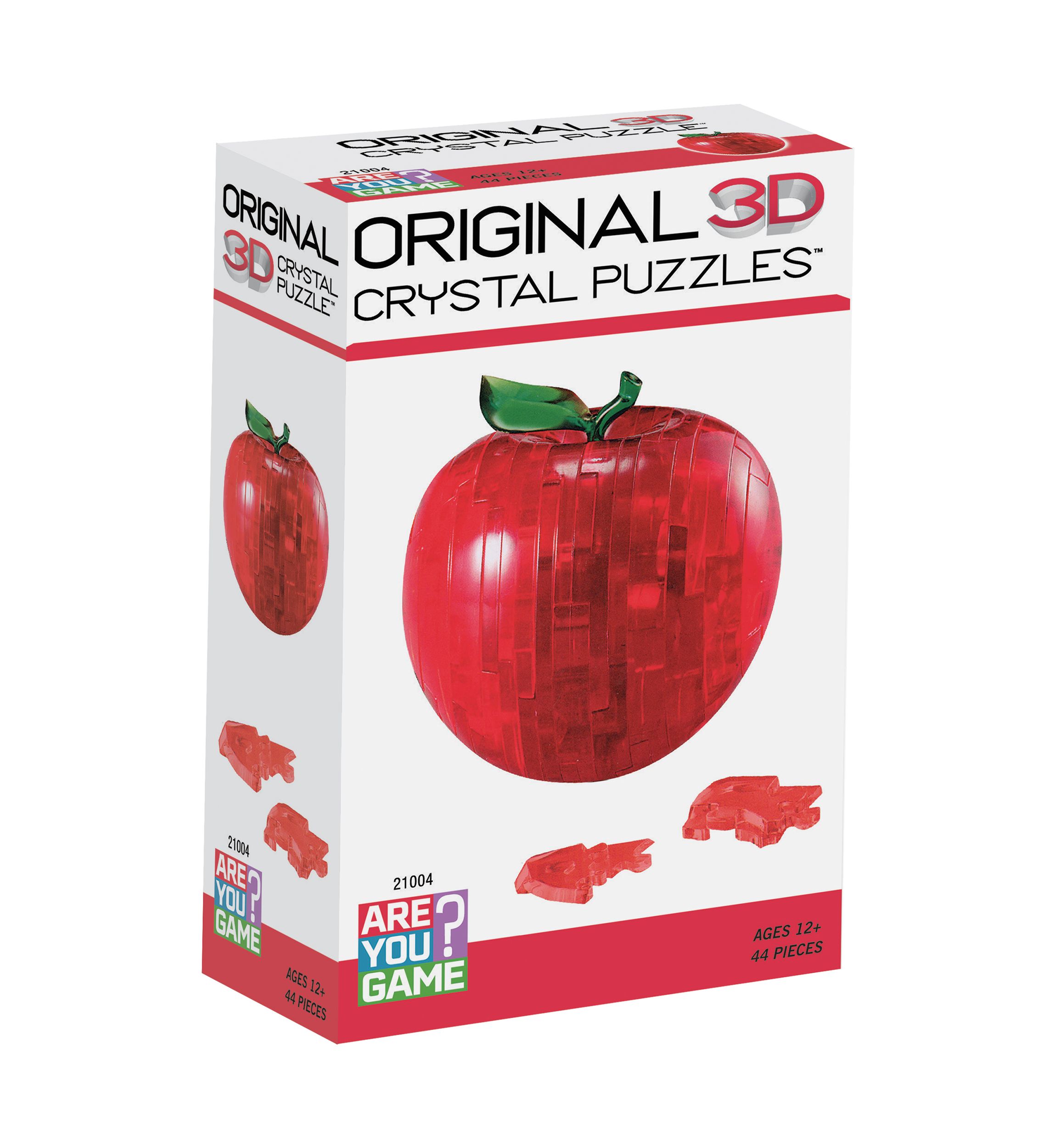 3D Crystal Puzzle - Apple (Red): 44 Pcs