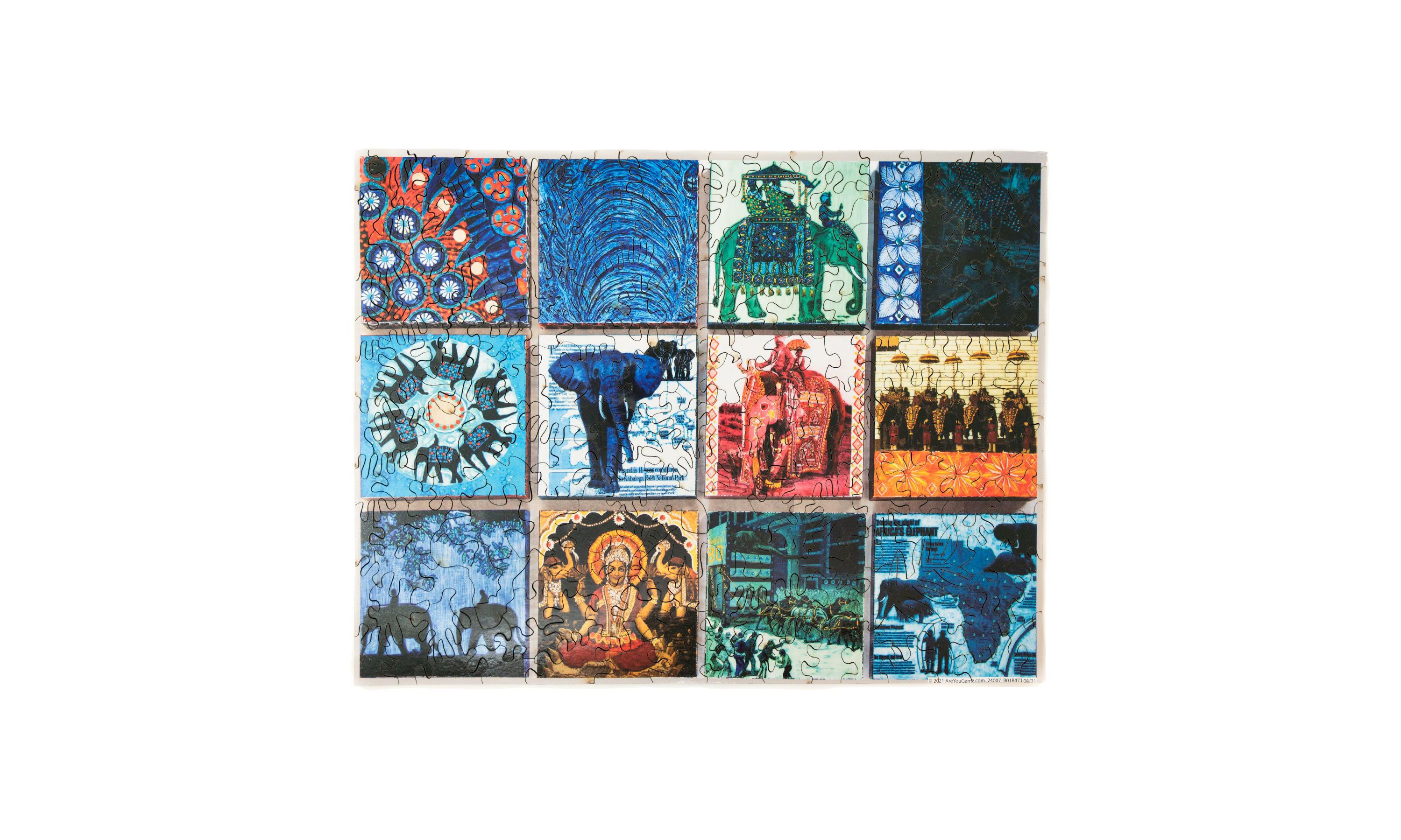 Wooden Jigsaw Puzzle Set - Elephant & Sprung: 406 Pcs