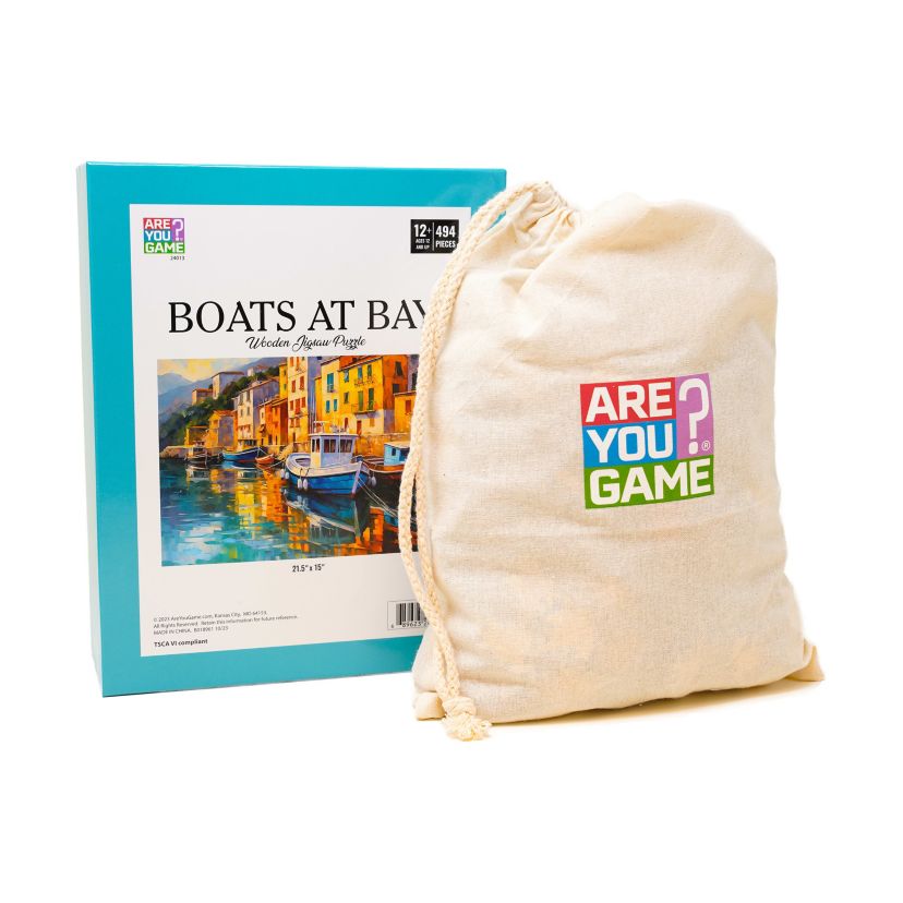 Wooden Jigsaw Puzzle - Boats at Bay: 494 Pcs