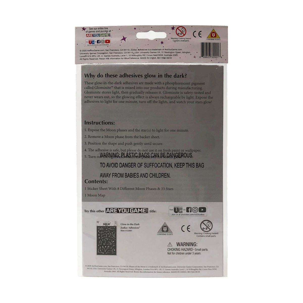 Glow-in-the-Dark Phases of the Moon Adhesives