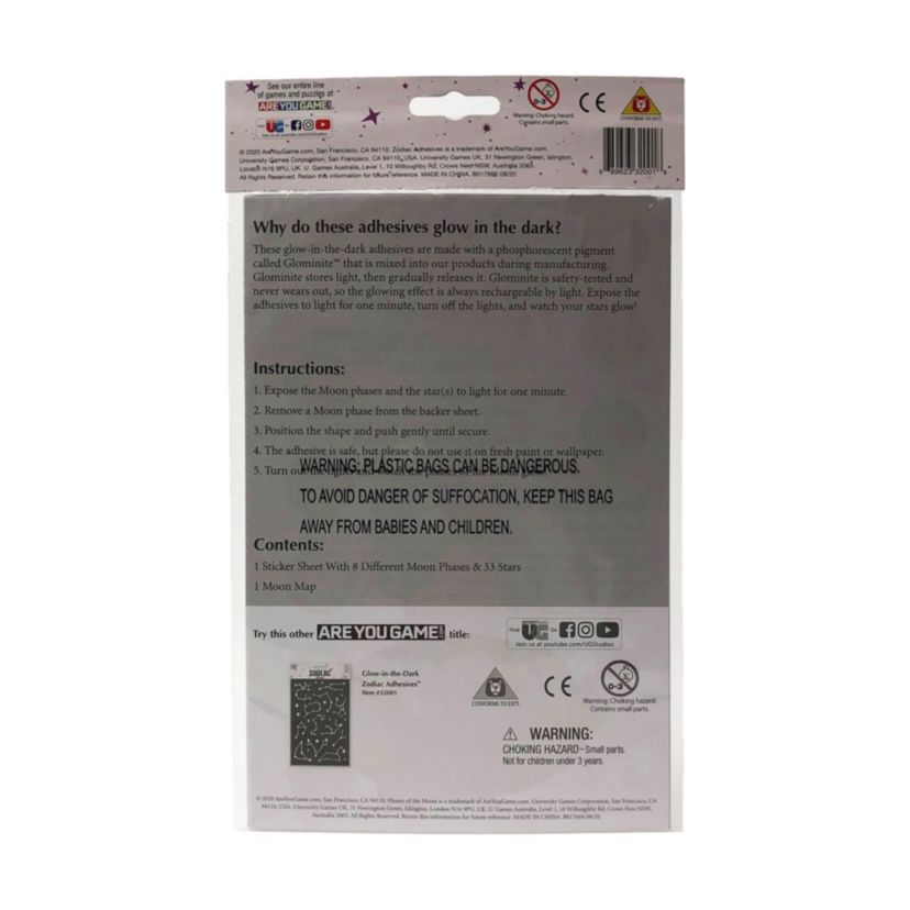 Glow-in-the-Dark Phases of the Moon Adhesives