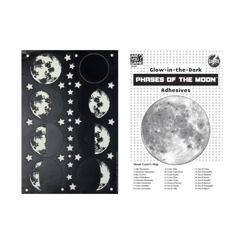 Glow-in-the-Dark Phases of the Moon Adhesives