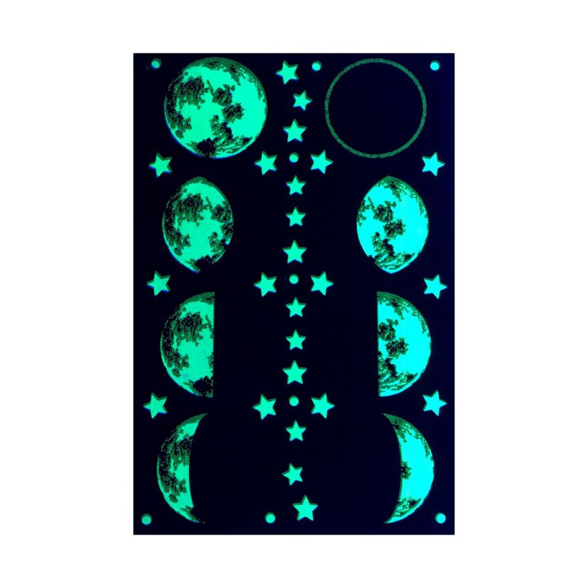 Glow-in-the-Dark Phases of the Moon Adhesives