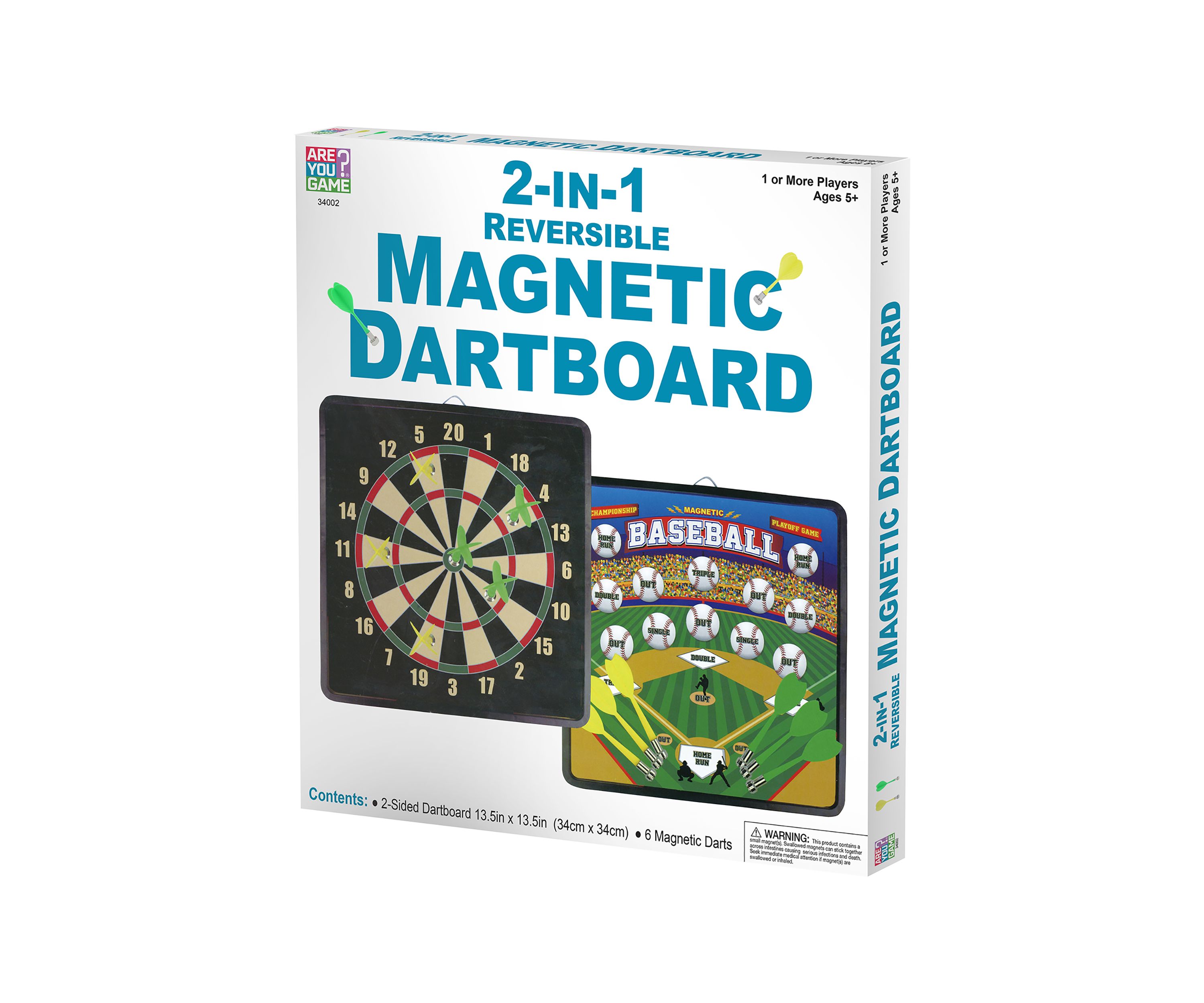 2-in-1 Reversible Magnetic Dartboard