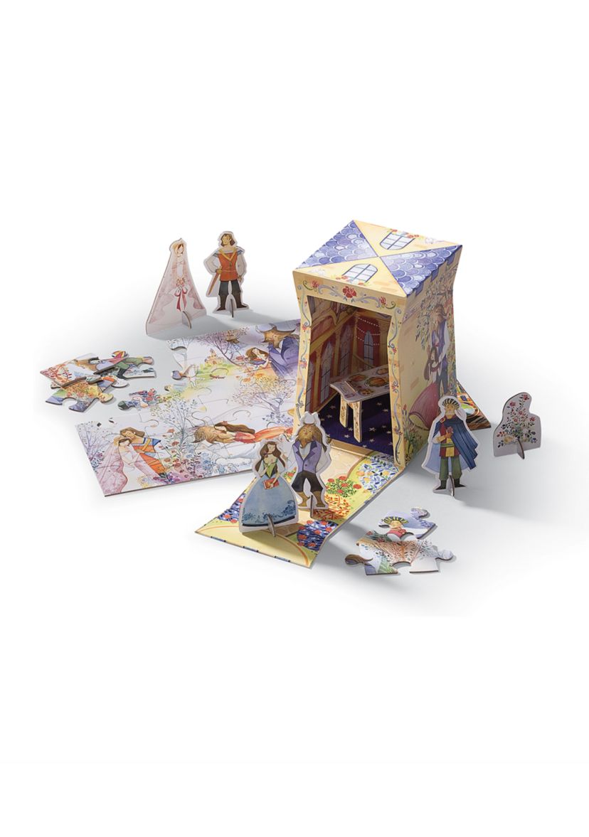Once Upon a Puzzle - Beauty and the Beast Puzzle + Play Set: 36 Pieces