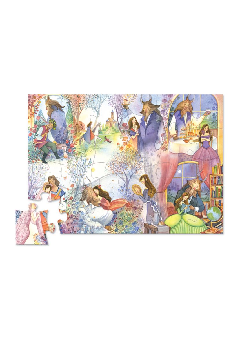 Once Upon a Puzzle - Beauty and the Beast Puzzle + Play Set: 36 Pieces