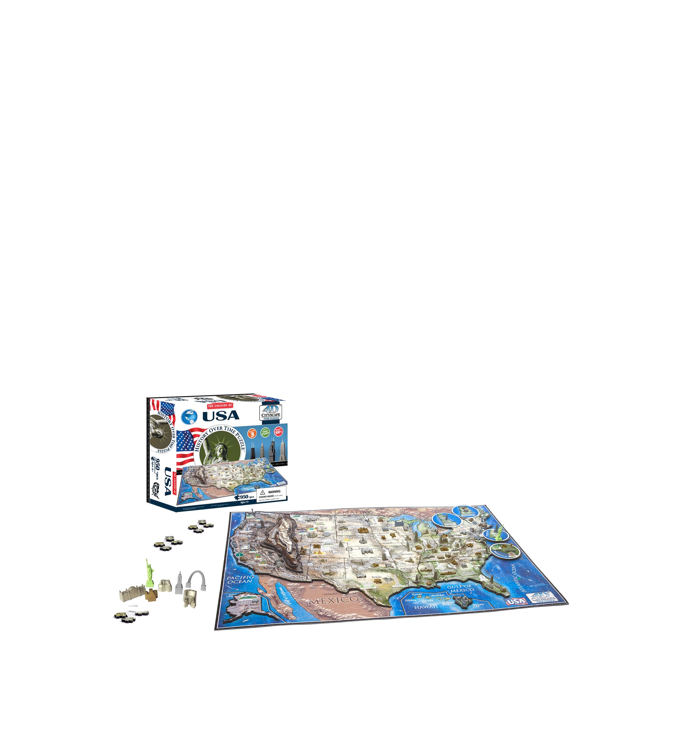 4D Cityscape Time Puzzle - USA
