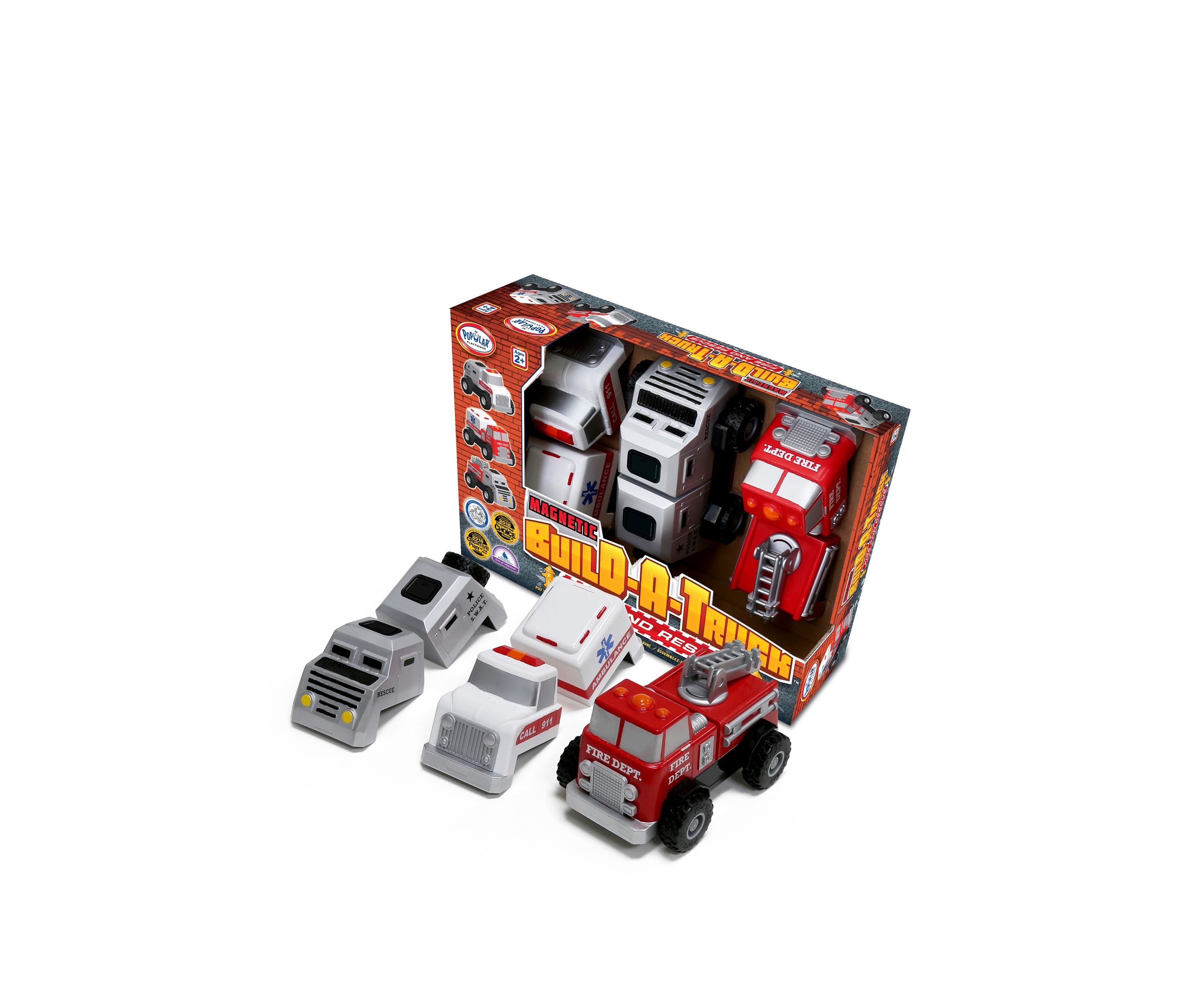 Magnetic Build-A-Truck: Fire and Rescue