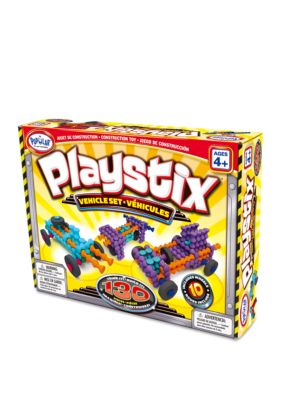 Popular Playthings 130 Piece Playstix Vehicles Building and Construction Set