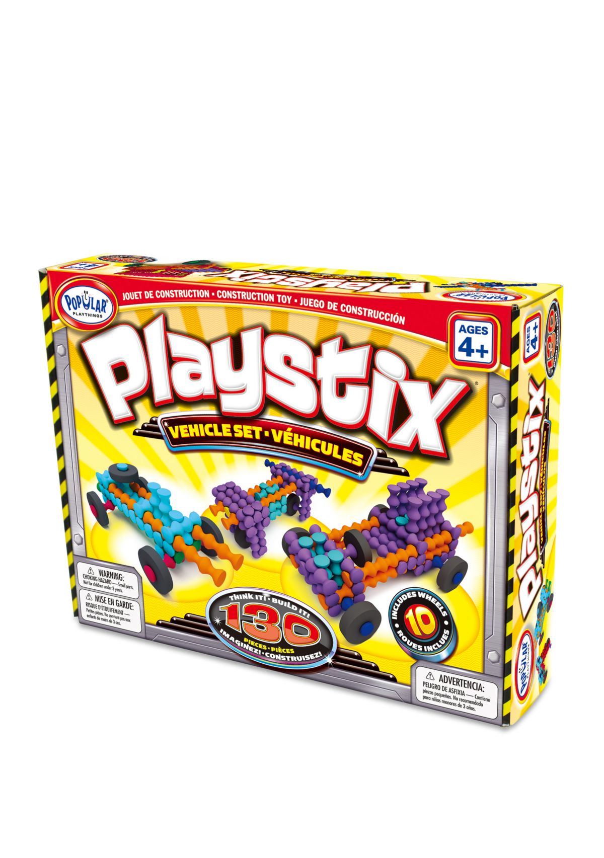 130 Piece Playstix Vehicles Building and Construction Set