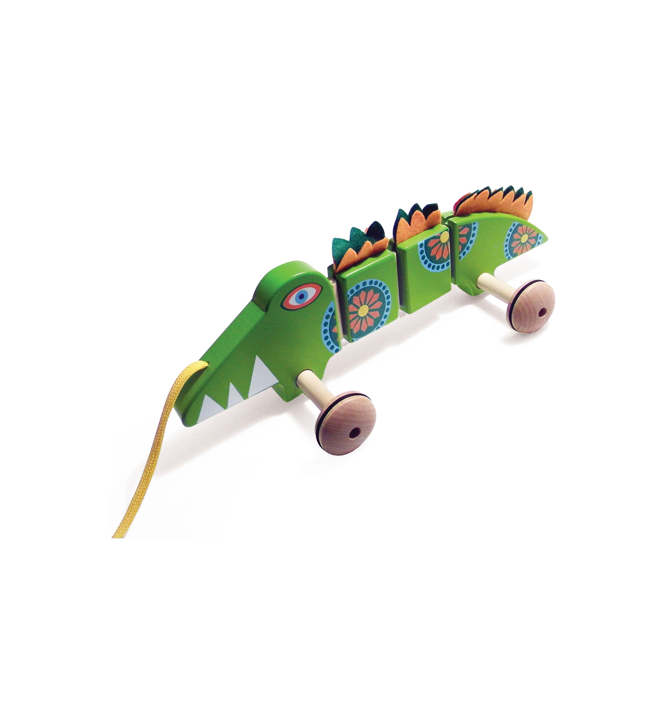 TiddlyTots Large Wooden Pull-Along Crocodile