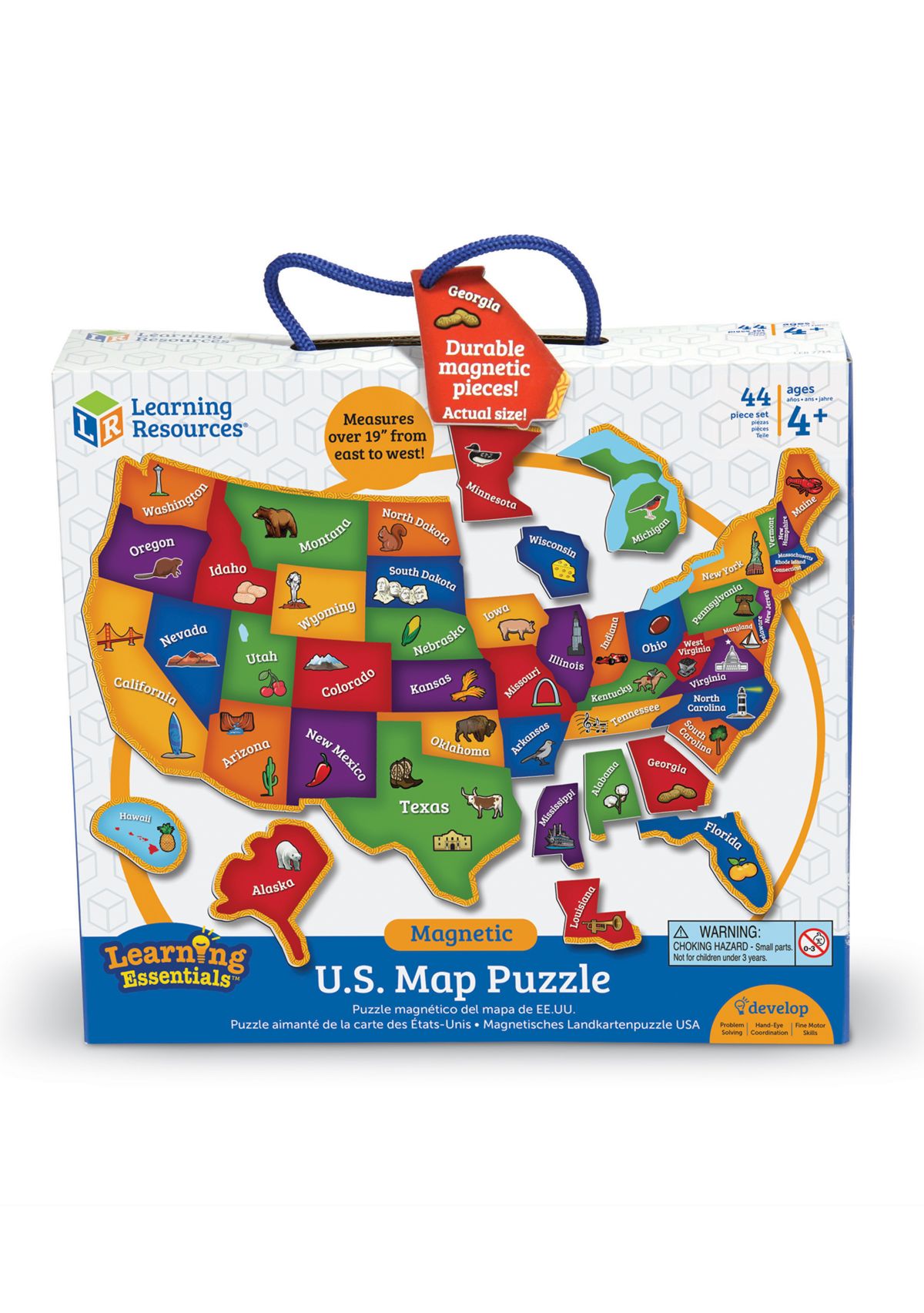 Learning Essentials - Magnetic U.S. Map Puzzle: 44 Pieces