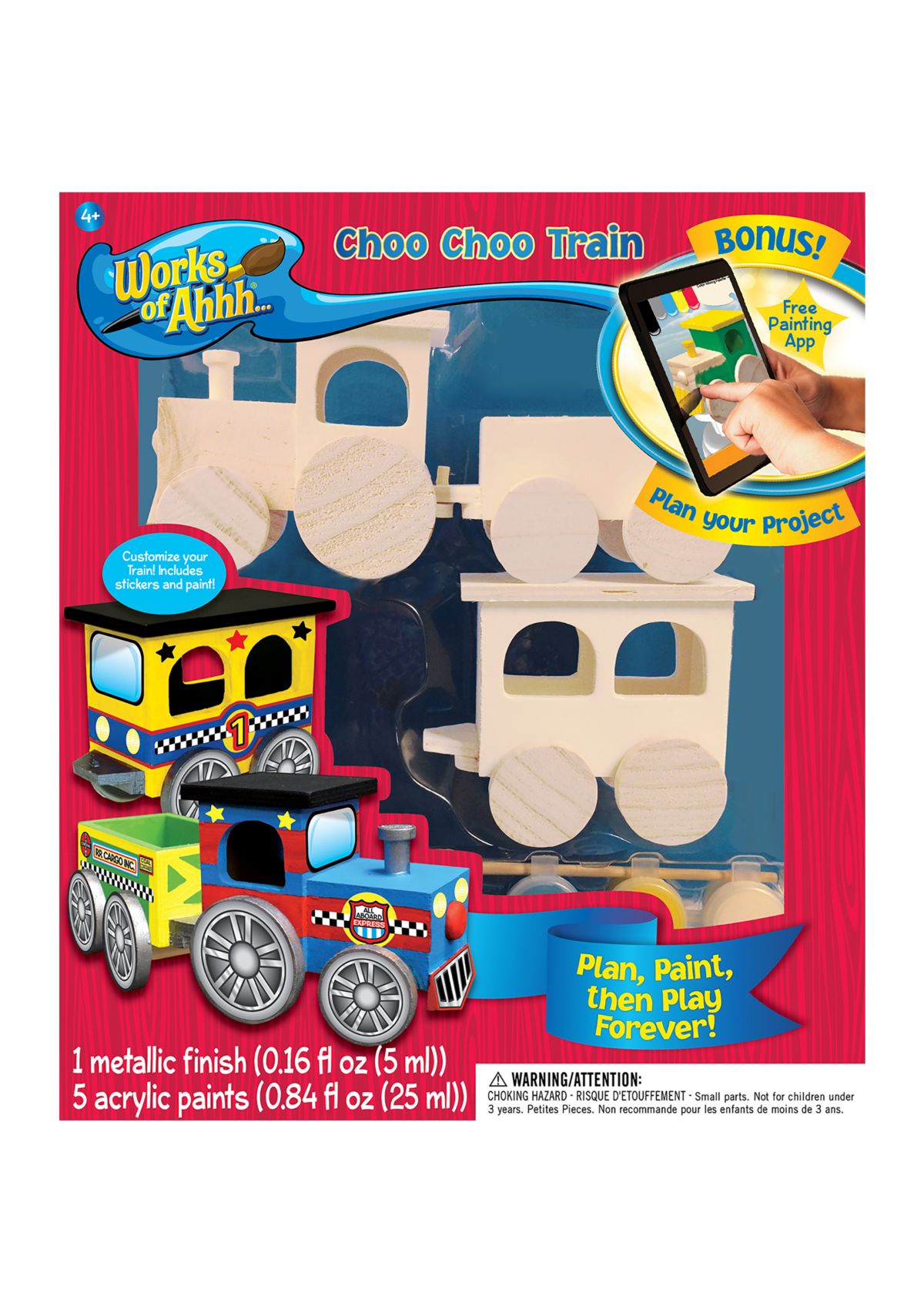 Works of Ahhh... Wood Painting Kit - Choo Choo Train