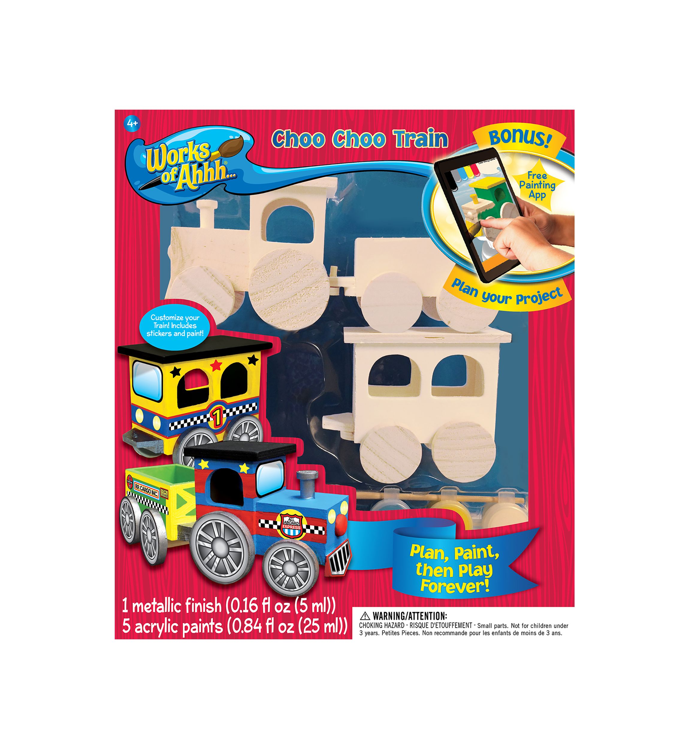 Works of Ahhh... Wood Painting Kit - Choo Choo Train