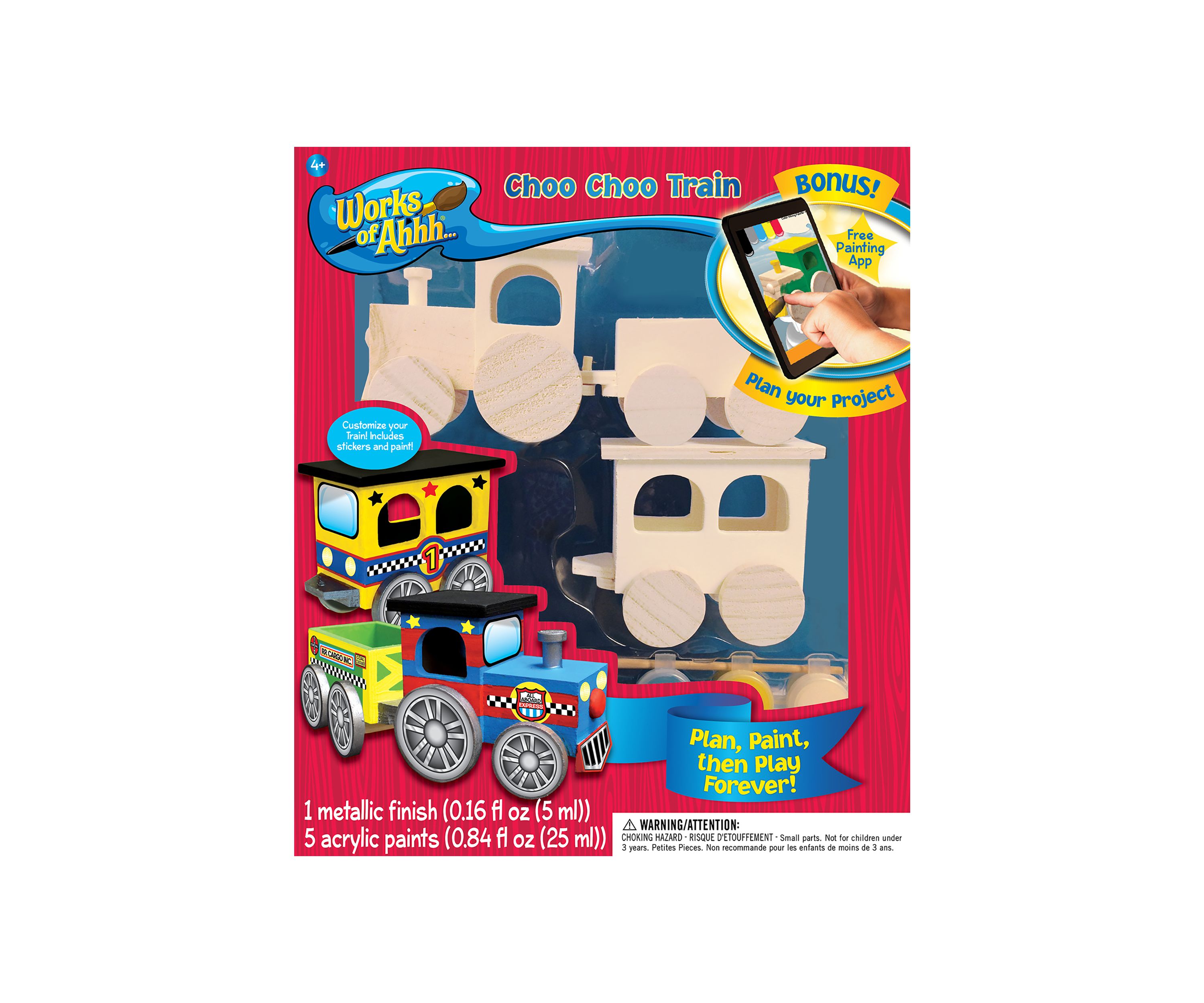 Works of Ahhh... Wood Painting Kit - Choo Choo Train