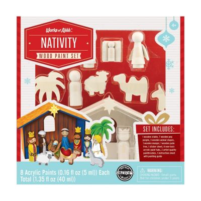 Masterpieces Puzzles Works Of Ahhh... Wood Painting Kit - Nativity -  0705988220043