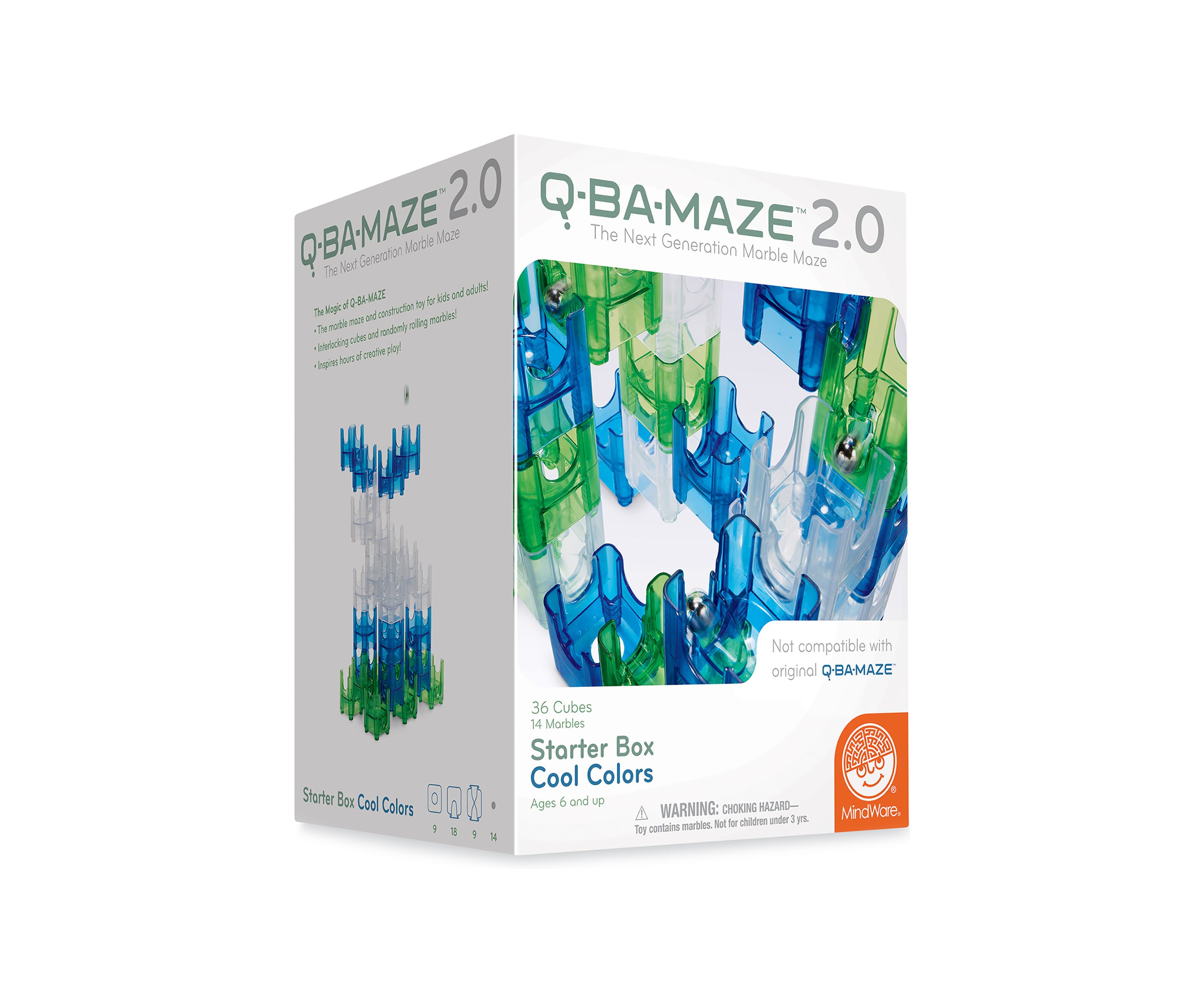 Q-BA-MAZE 2.0 Starter Box - Cool Colors: 50 Pcs