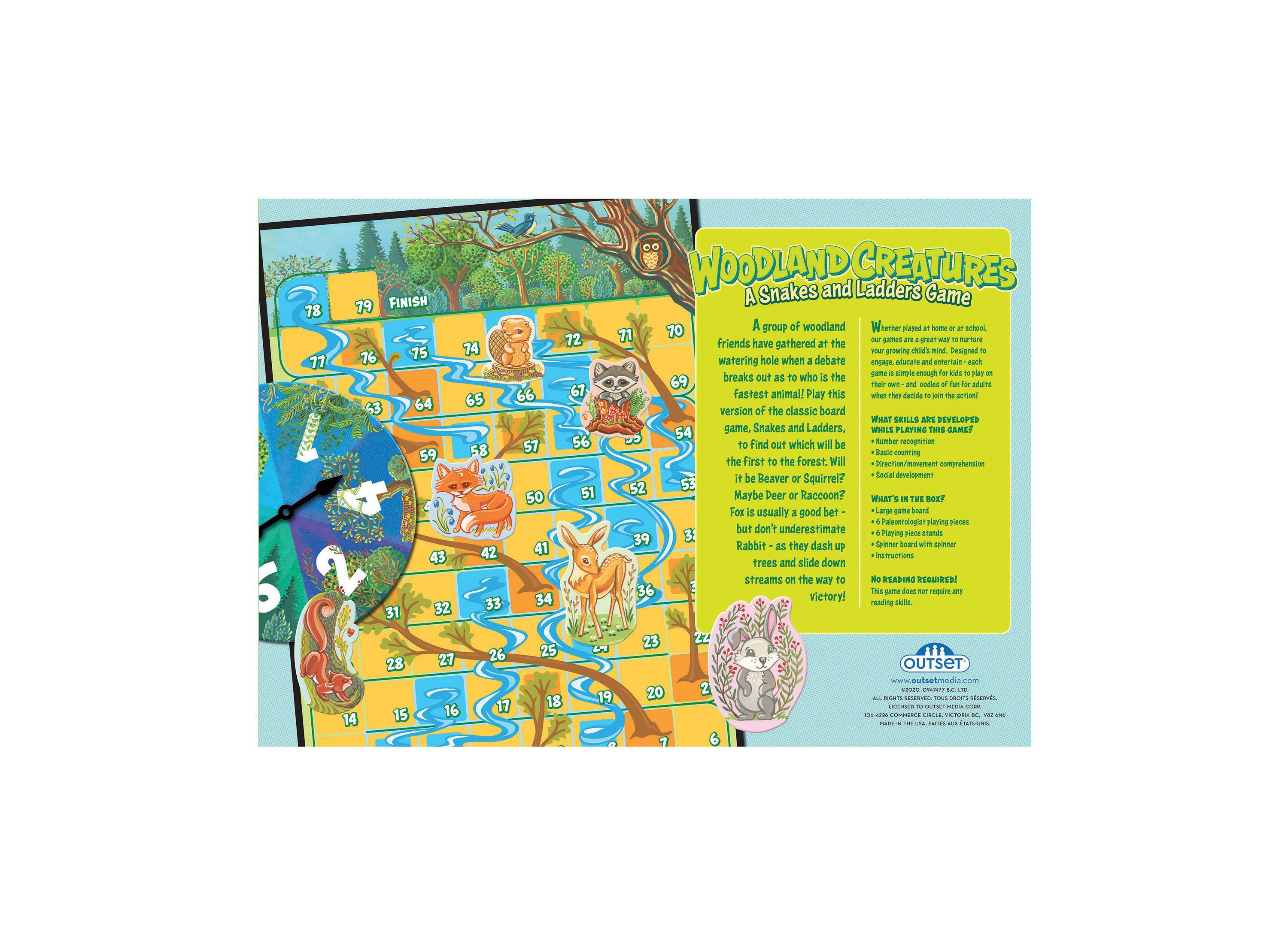 Woodland Creatures Snakes and Ladders