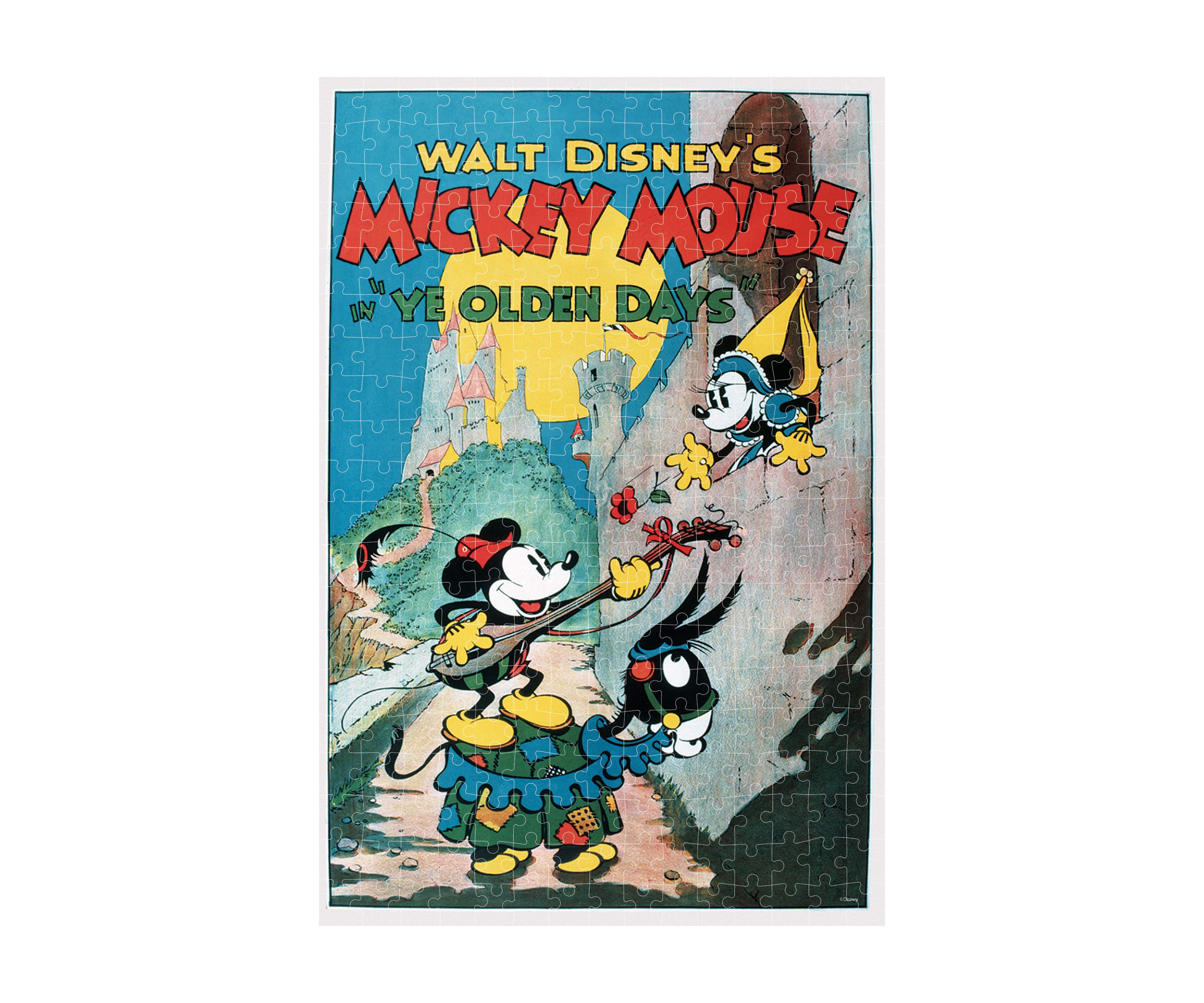 Walt Disneys Mickey Mouse Classic in "Ye Olden Days" 3D Lenticular Jigsaw Puzzle in a Collectible Tin Book: 300 Pcs