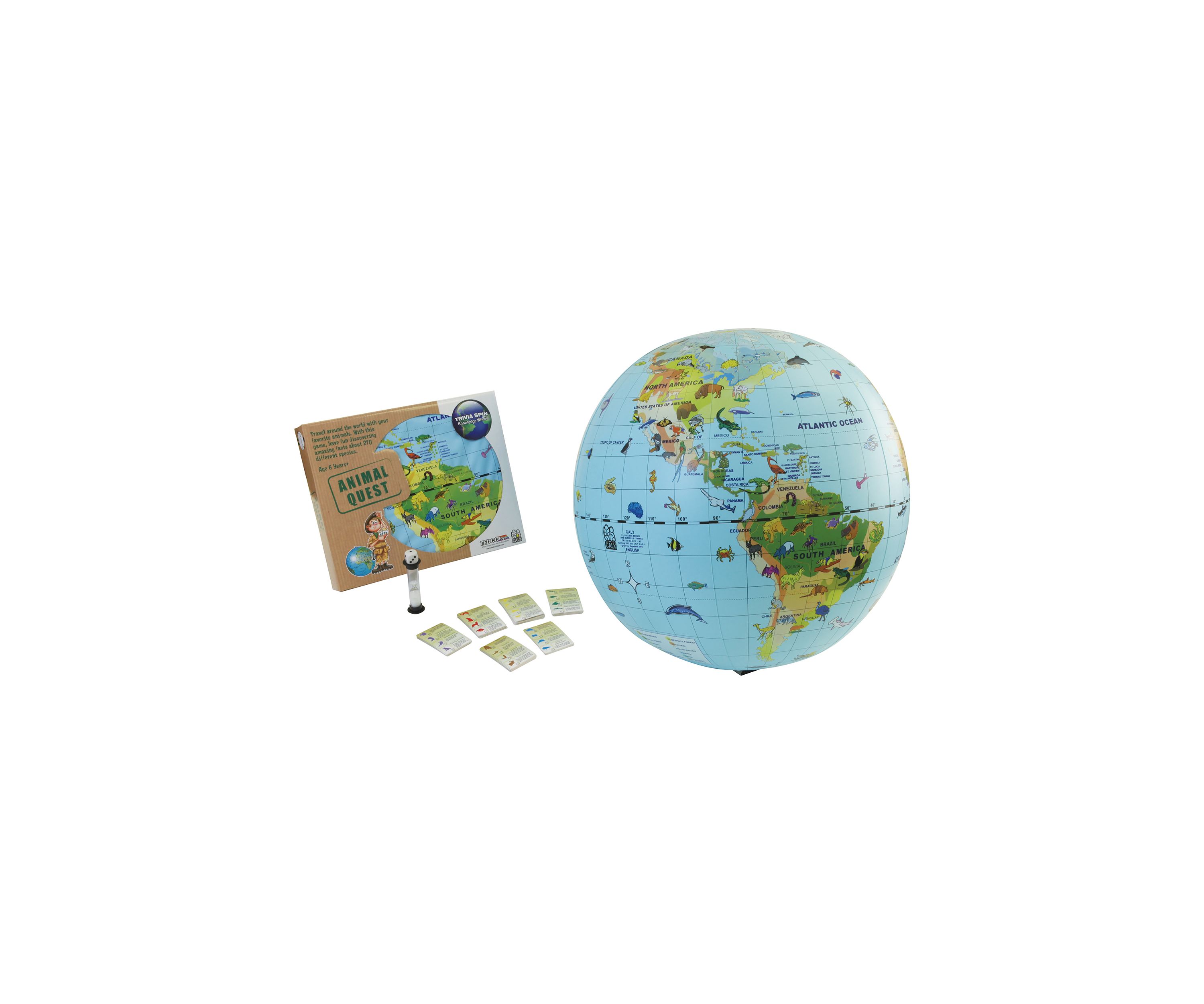 Animal Quest Giant Inflatable Globe and Game
