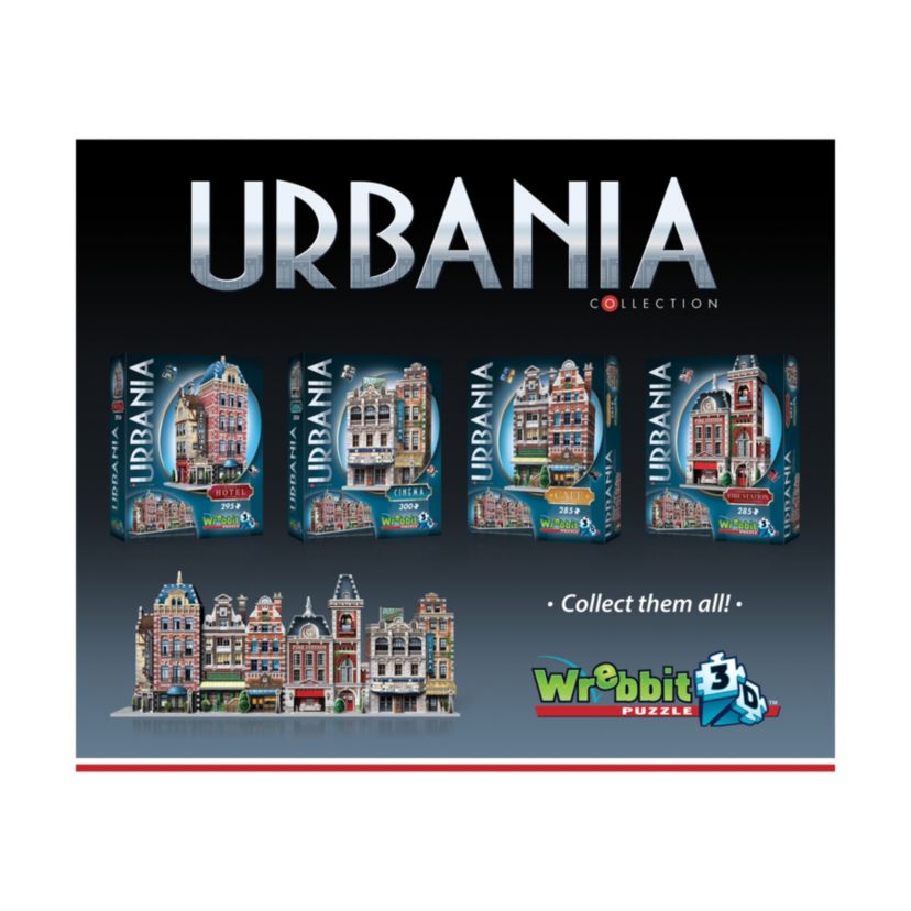 Urbania Collection - 4 3D Puzzles: Hotel, Cinema, Cafe, and Fire Station: 1165 Pcs