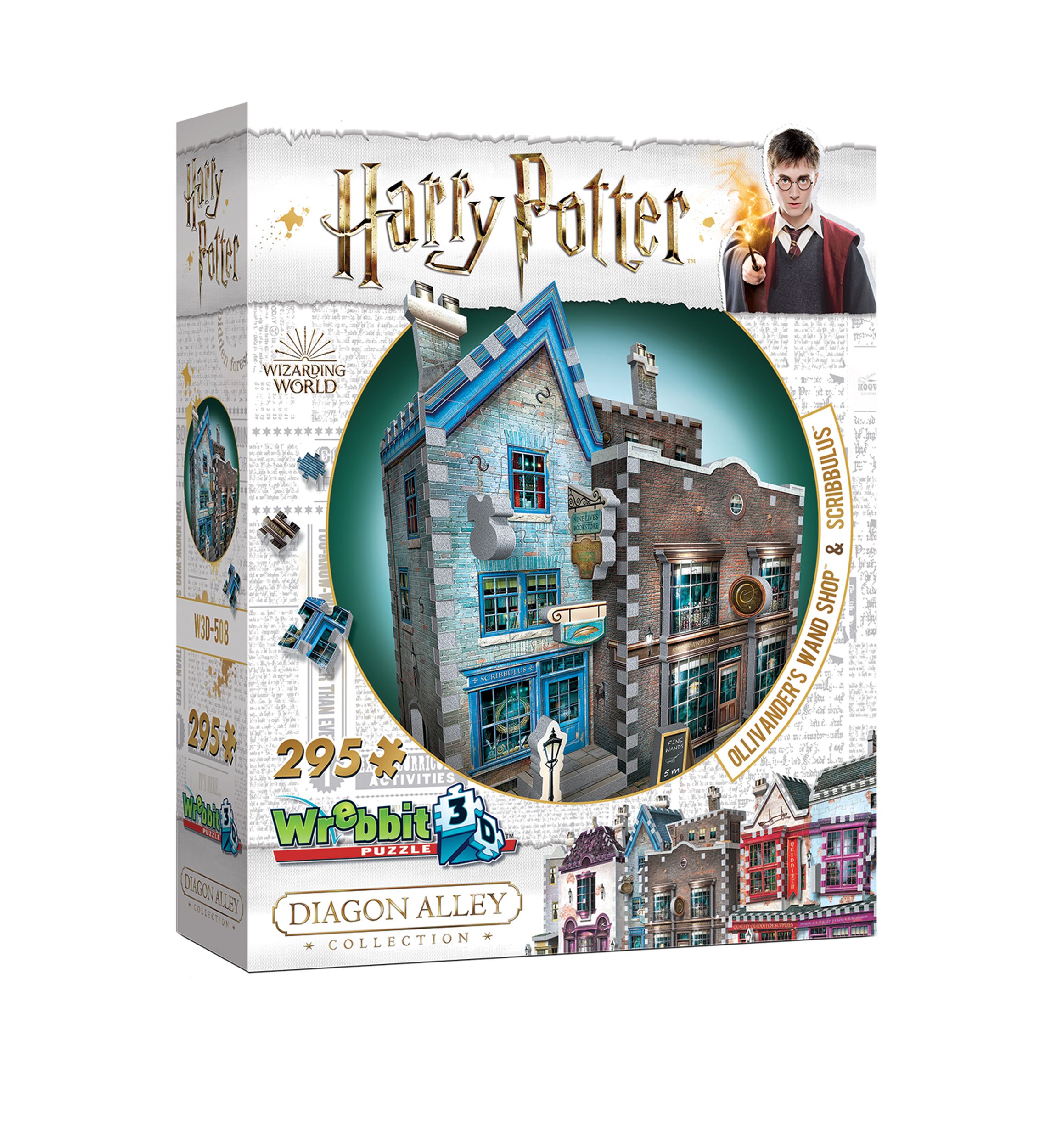 295-Piece Harry Potter Daigon Alley Collection - Ollivanders Wand Shop & Scribbulus 3D Puzzle