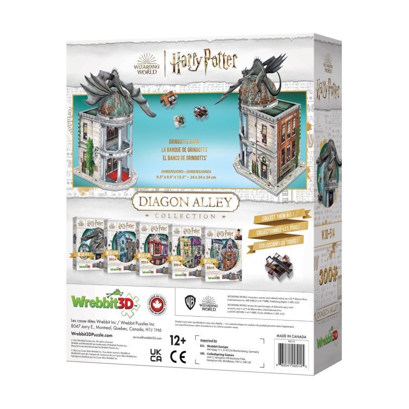 Harry Potter Diagon Alley Collection - Gringotts Bank 3D Puzzle: 300 Pcs