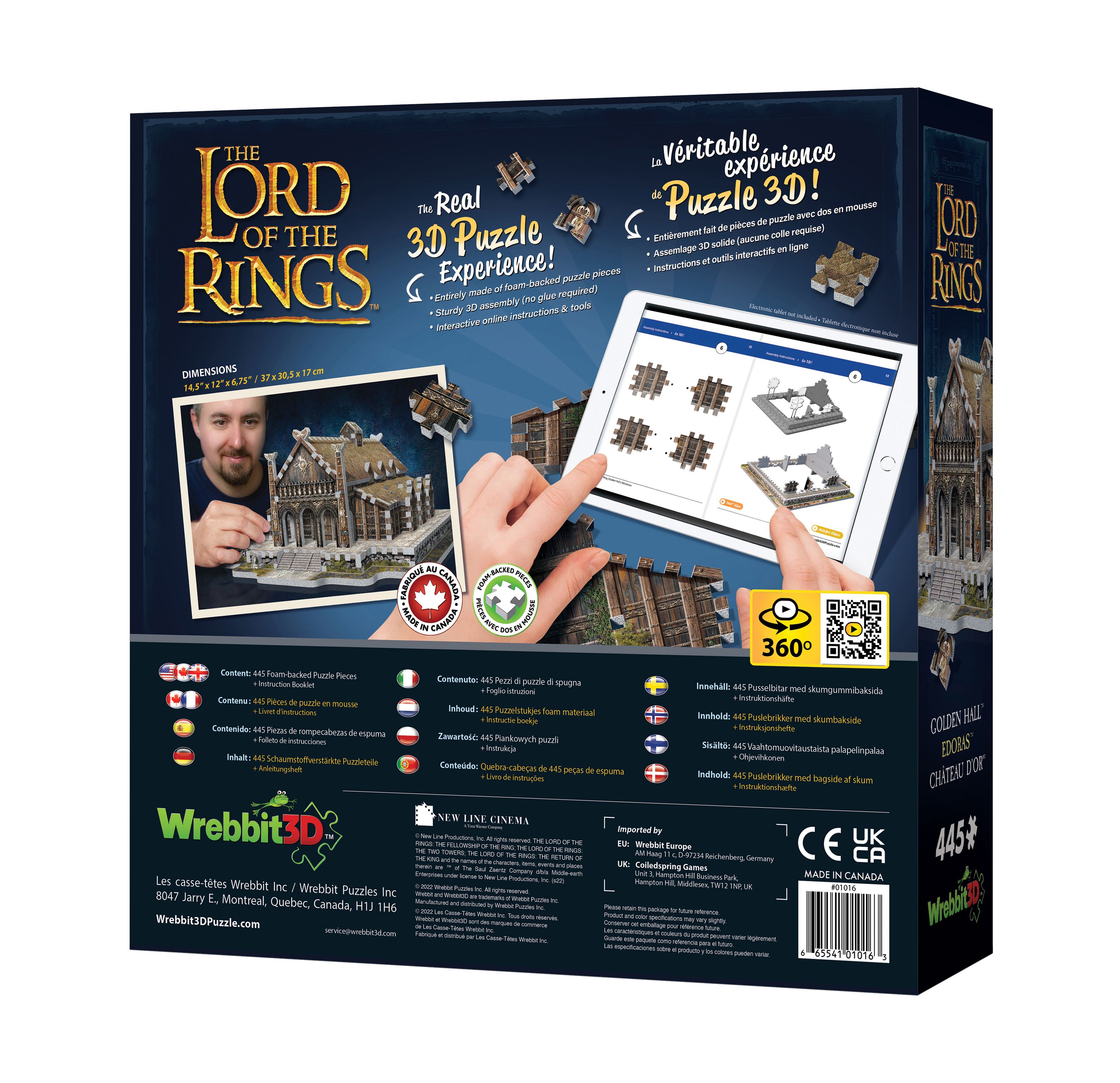 The Lord of the Rings - Golden Hall - Edoras 3D Puzzle: 445 Pcs