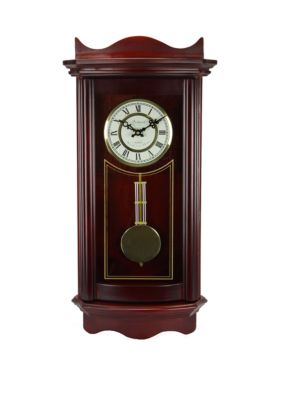 Bedford Clock Collection 25 Inch Weathered Cherry Wood Wall Clock With Pendulum Belk