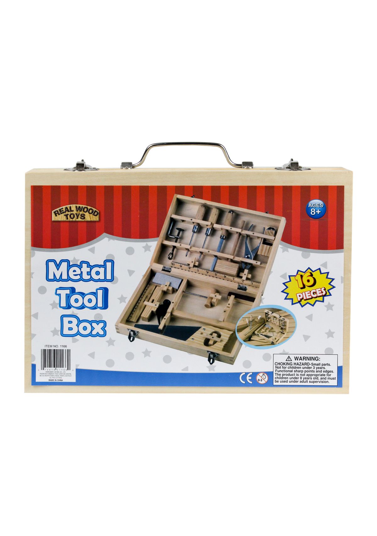 16 Piece Metal Tool Kit with Wood Box