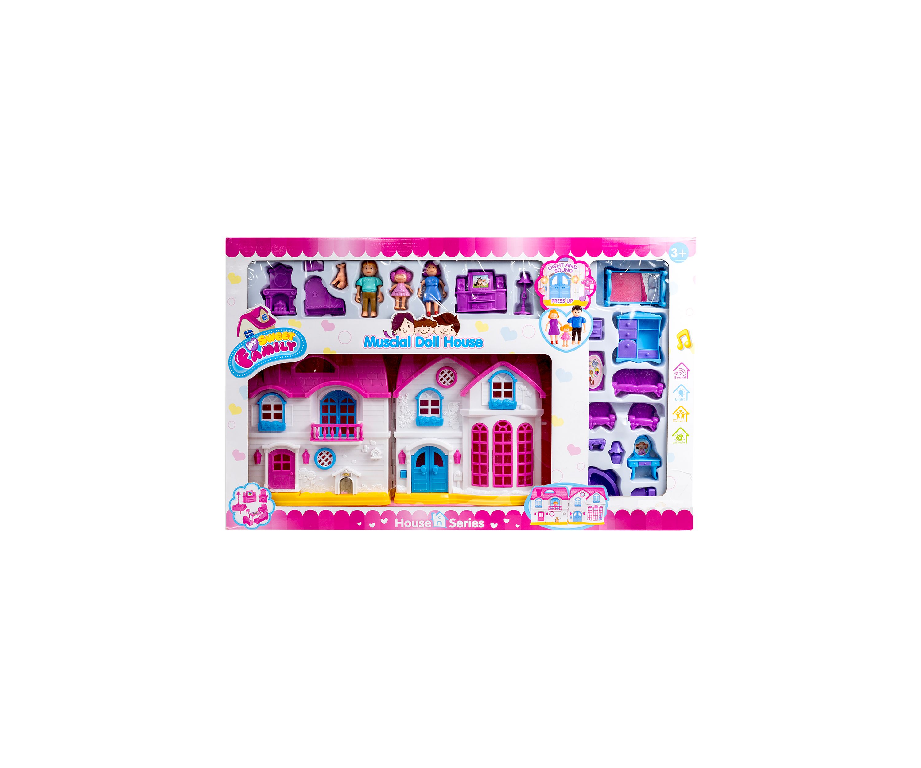 Musical Doll House with Figures and Accessories
