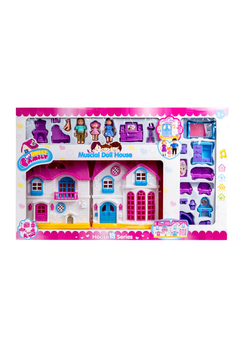 Musical Doll House with Figures and Accessories