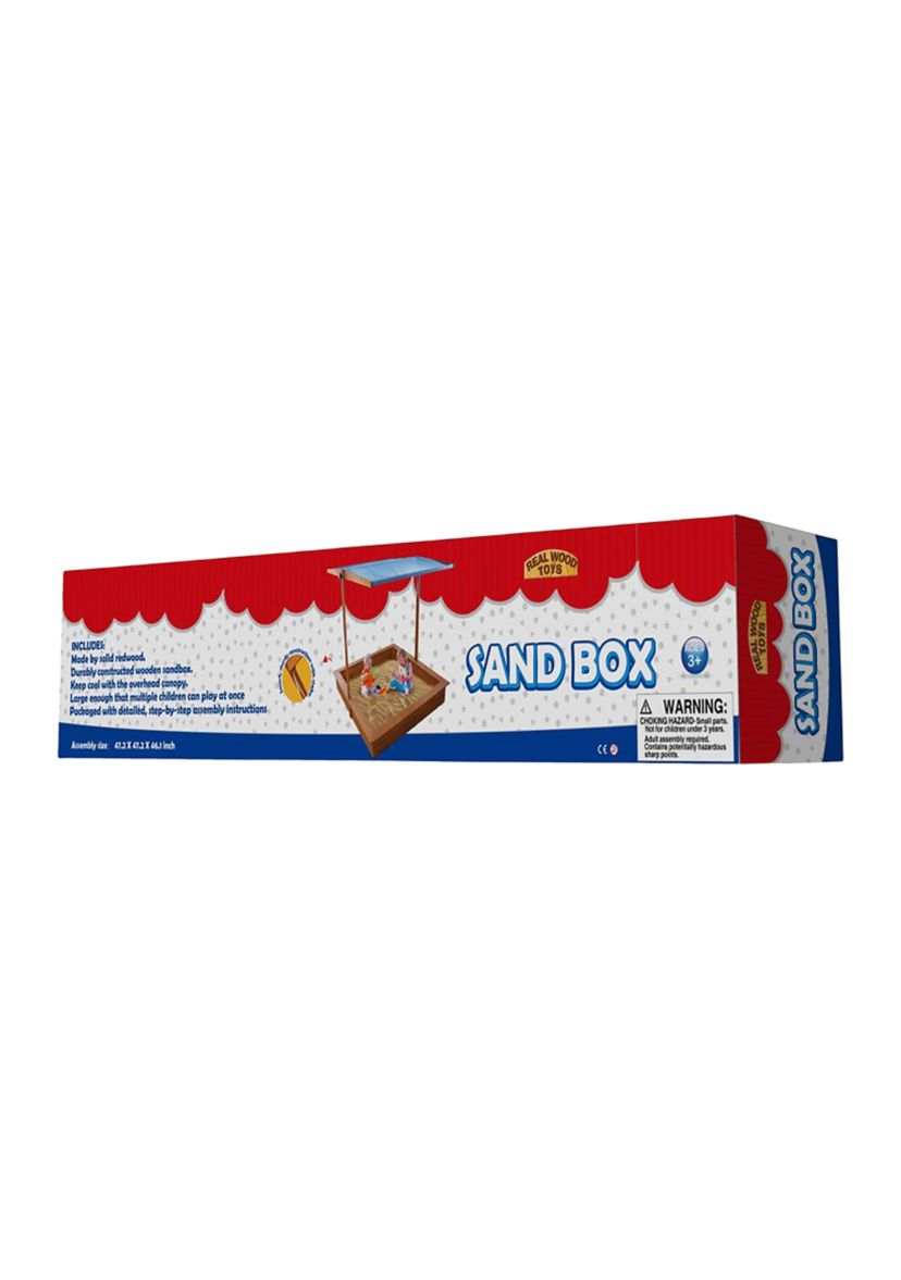Red Hemlock Sand Box with Canopy