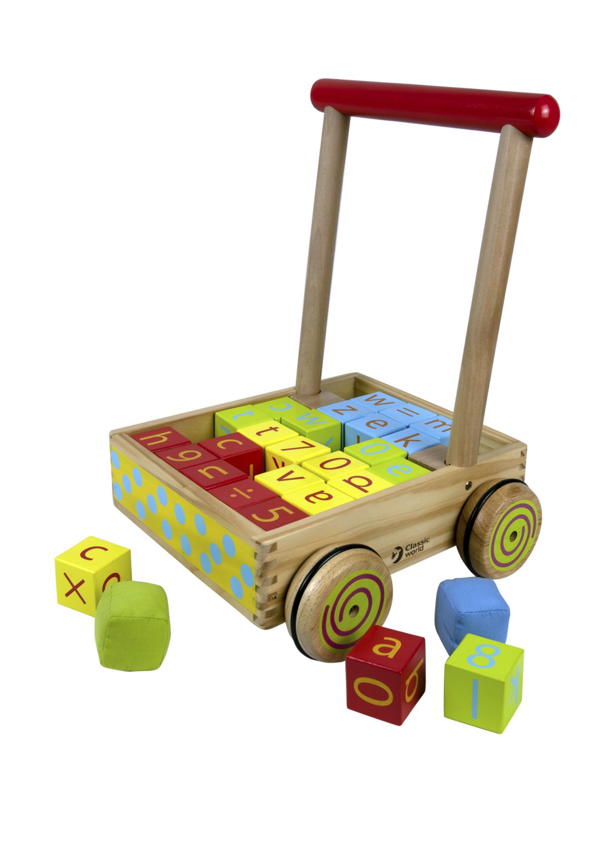 Wood Baby Walker with Blocks